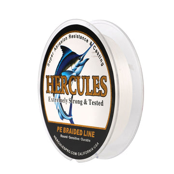 HERCULES 100M 109Yds White 10lb-420lb PE Braid Fishing Line 12 Strands HERCULES